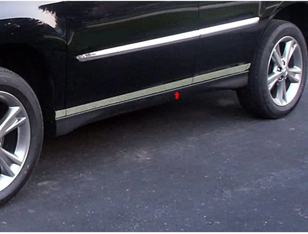 LuxuryFX Chrome 1 1/2-2' Rocker Panel Molding (w/Crease) for 2007-09 Lexus RX350