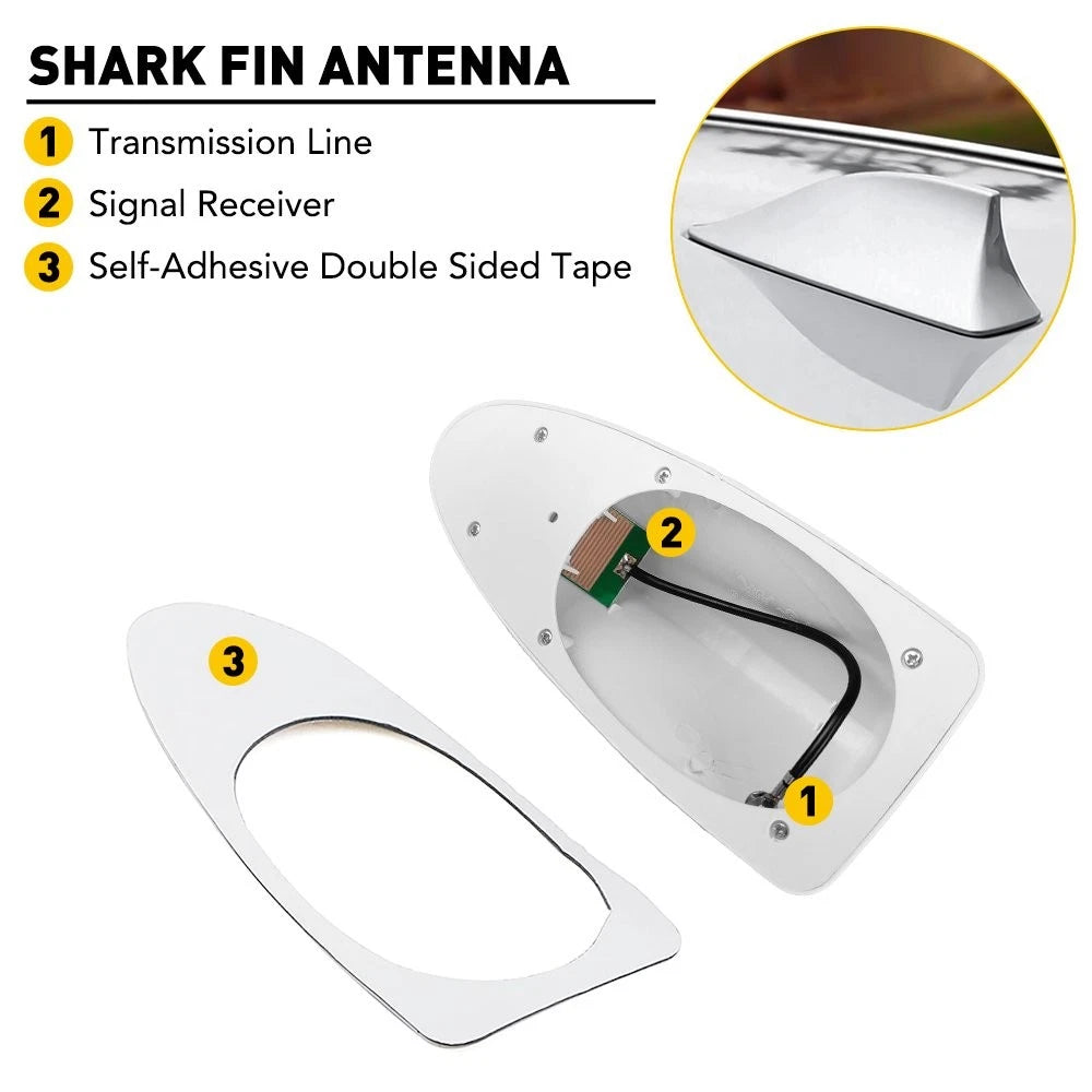 AUXITO Silver Shark Fin Antenna for