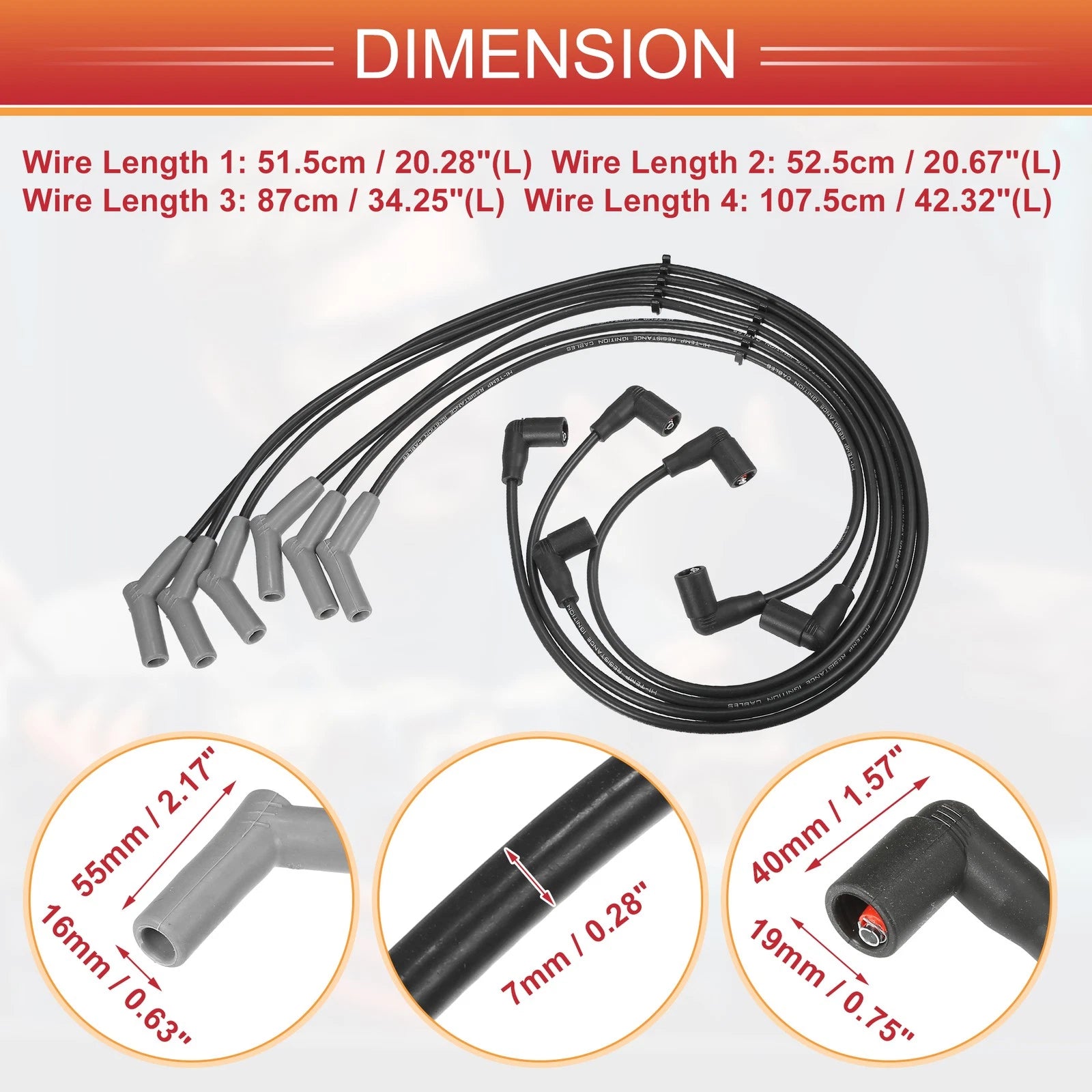 6X Spark Plug Wire Ignition Coil Cable for Ford Freestar (2004–2005) V6 3.9L