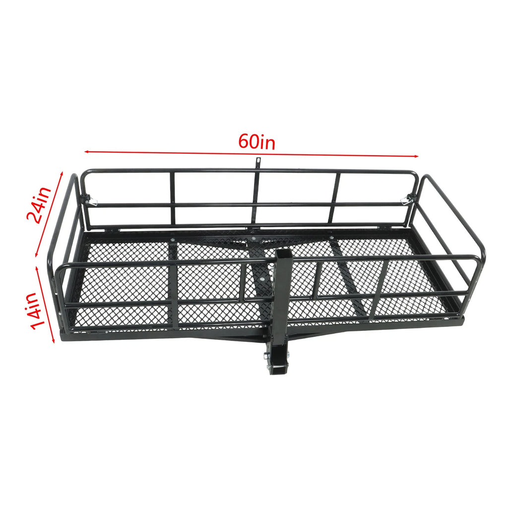 Hitch Mount Cargo Carrier for Universal Vehicles (500LB Capacity, 60"x24"x14")