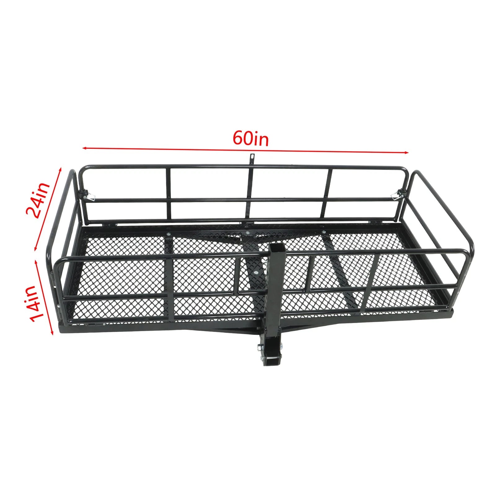 Hitch Mount Cargo Carrier for Universal Vehicles (500LB Capacity, 60"x24"x14")