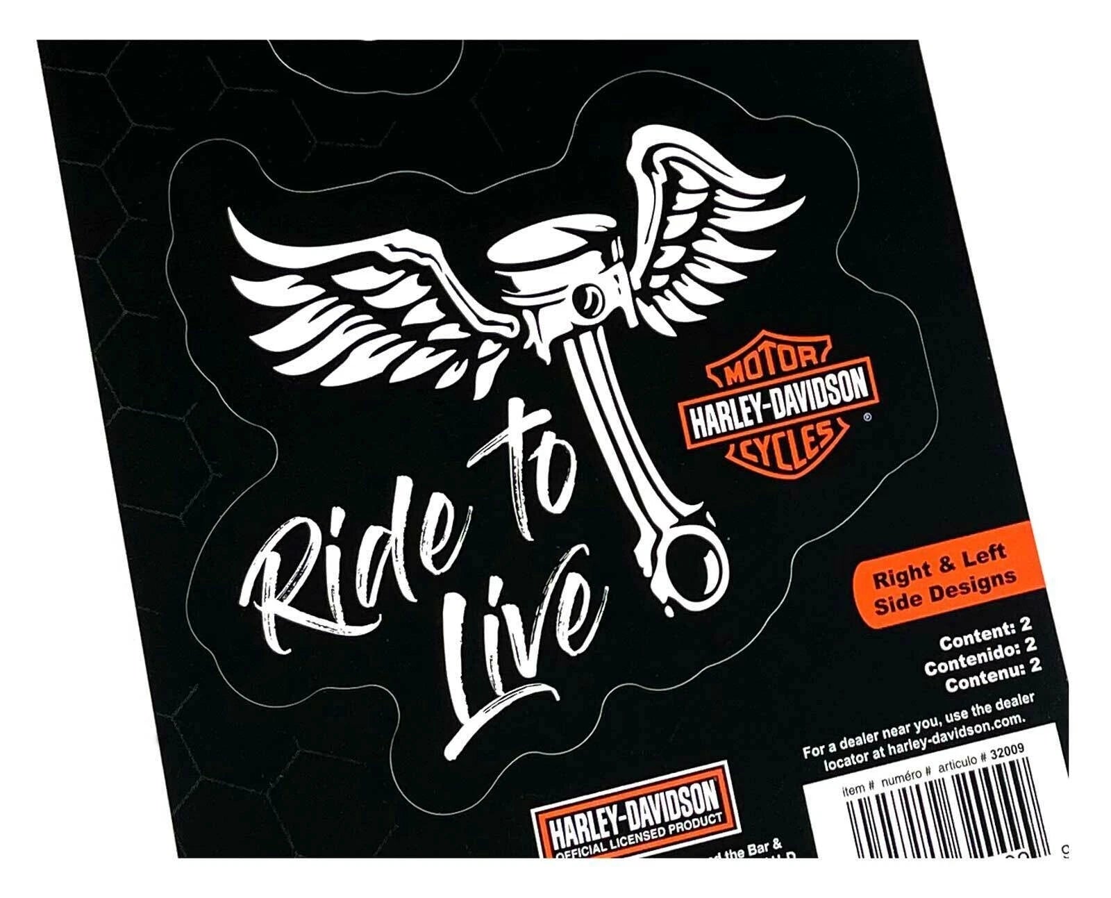 2X Winged Piston Decals for Harley-Davidson (6 x 12 in.)