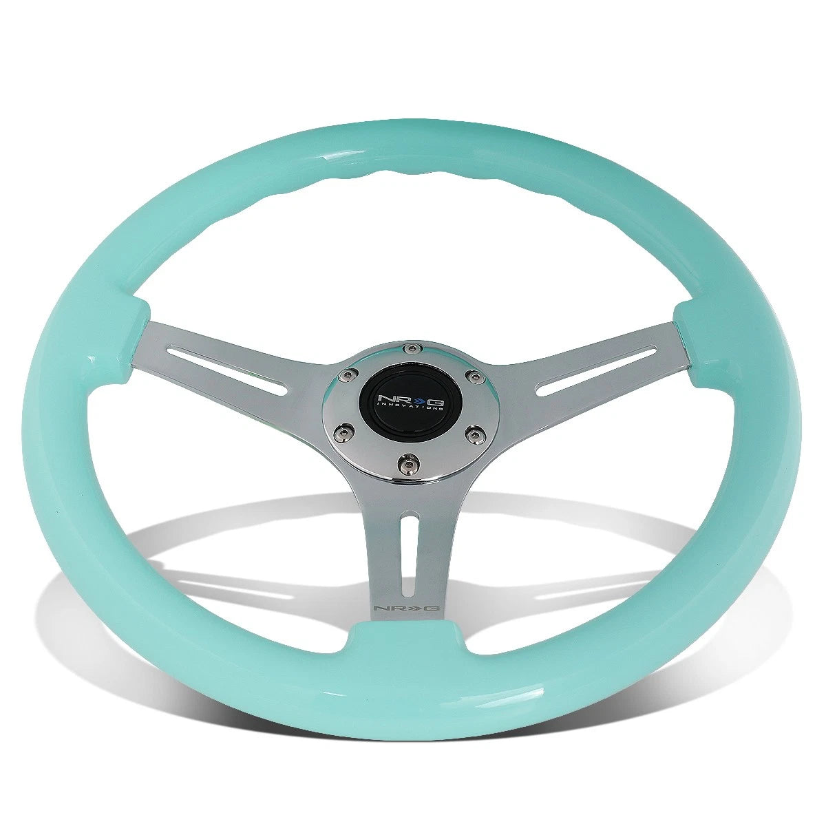 NRG 35cm Chrome Deep Dish Steering Wheel for Universal Fit (All Years)