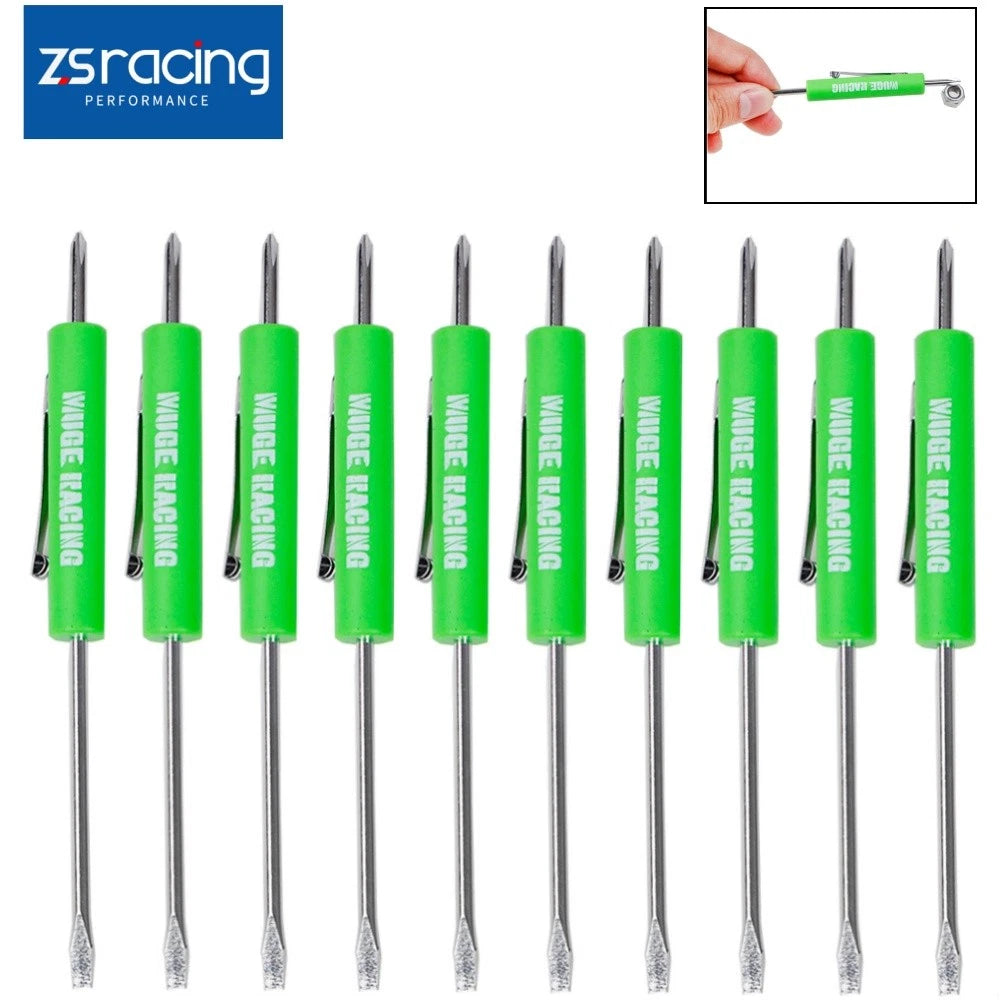 Set of 10 Mini Pocket Screwdrivers with Magnetic Tips and Clips