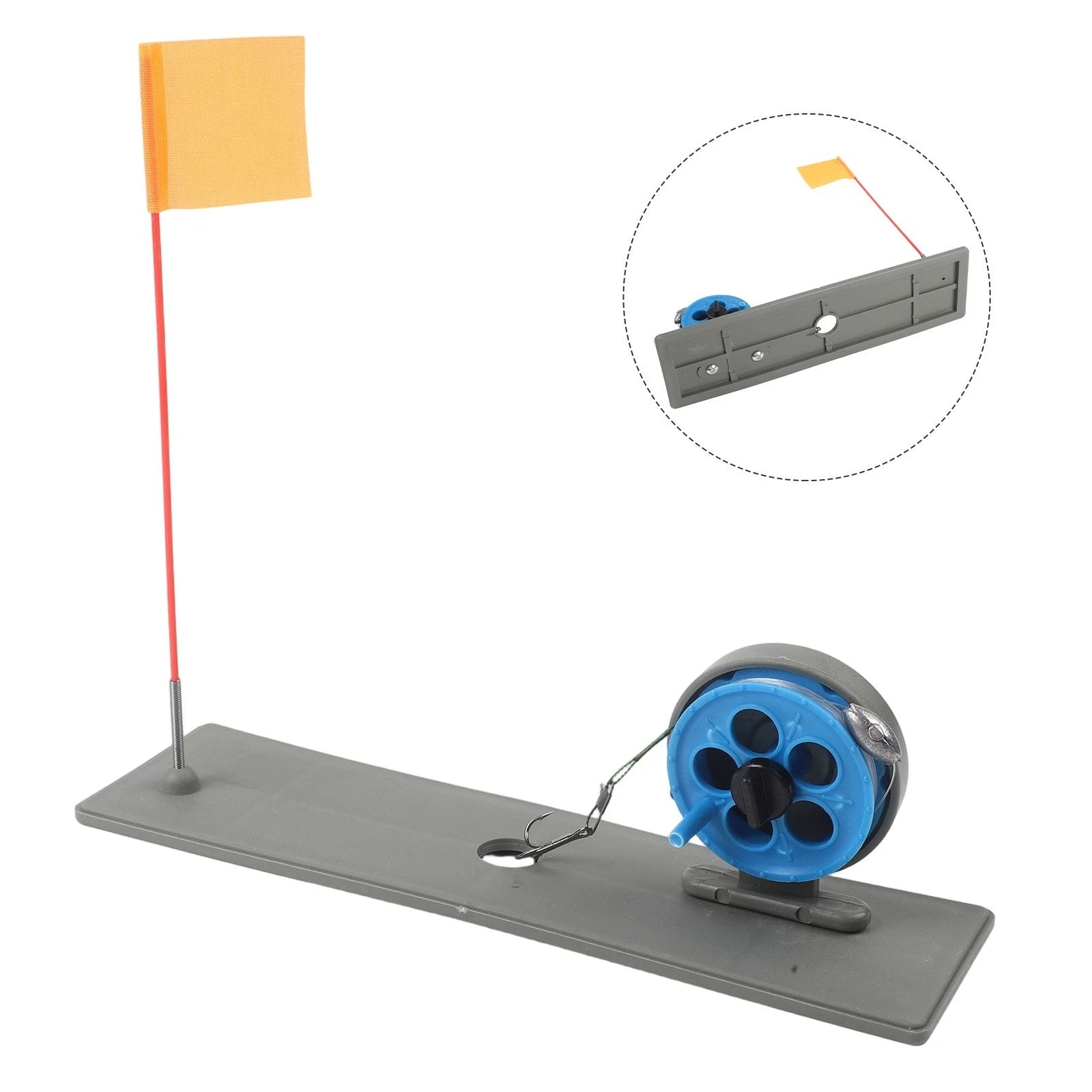 Winter Ice Fishing Rod Tip Up with Flag Marker