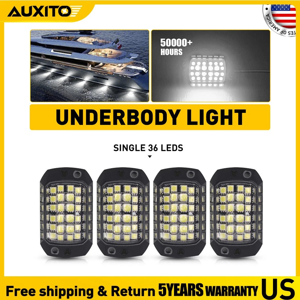 4X White LED Rock Light Pods for SUV Pickup Truck UTV (YYYY–YYYY)