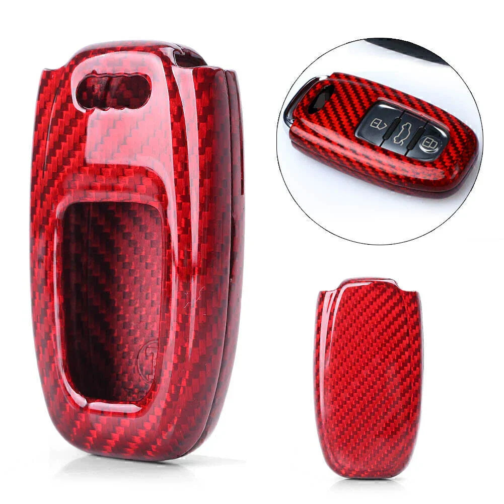 Carbon Fiber Remote Key Fob Case for Audi A3 A4 A5 A6 A7 A8