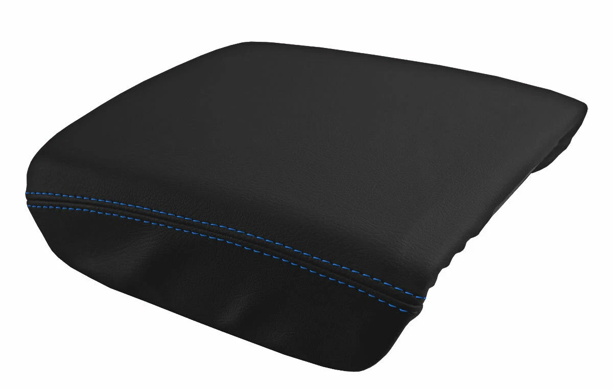 Leather Console Lid Armrest Cover for Honda Ridgeline (2006–2014) Blue Stitch