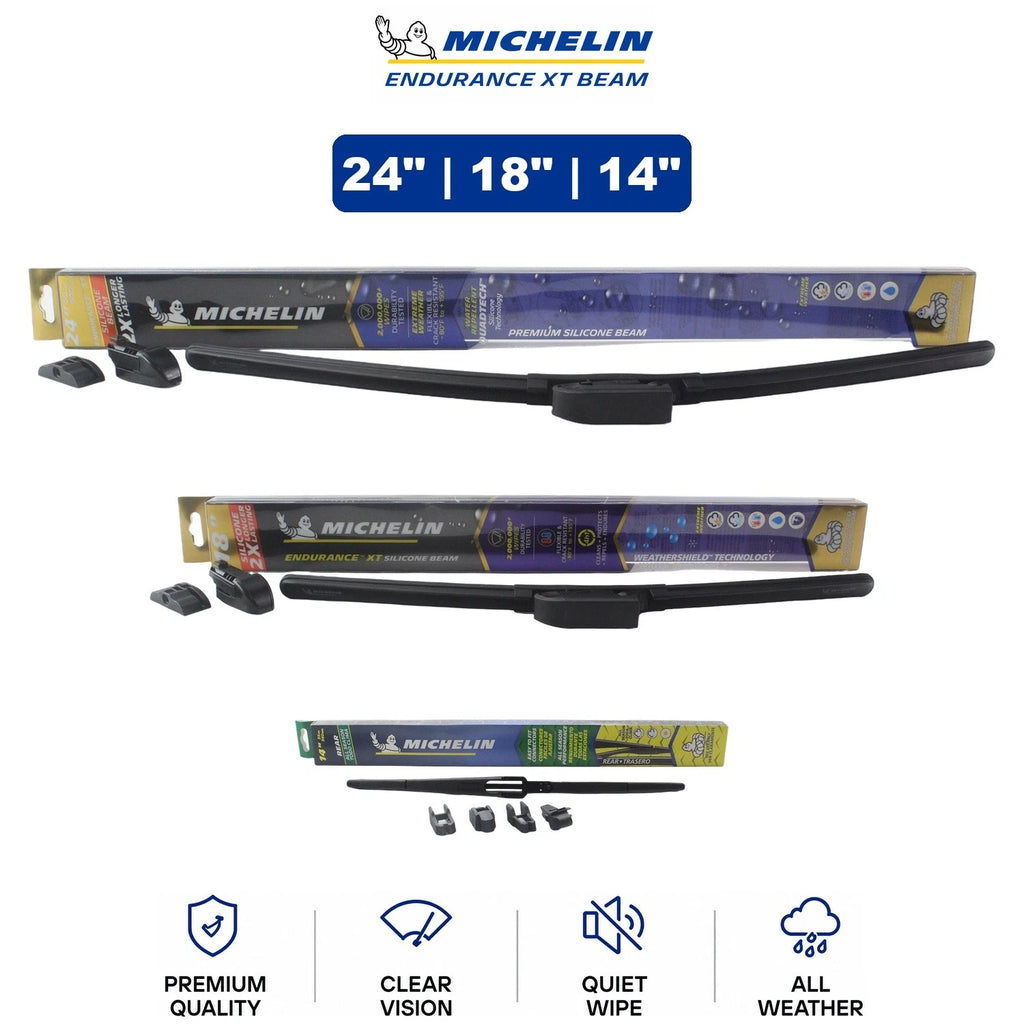 Set of 3 Michelin Endurance XT Beam Wiper Blades for Mazda (2013–2016)