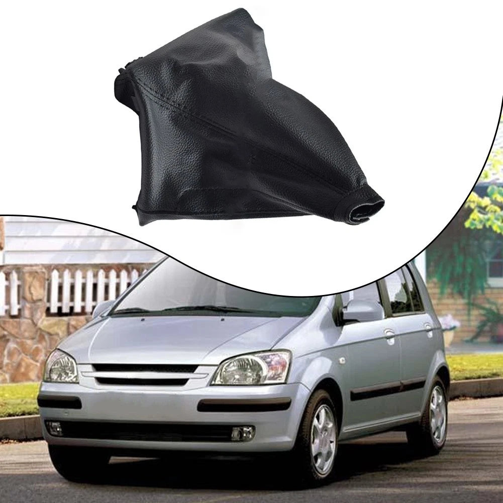 Black PU Leather Shift Lever Cover for Hyundai Getz (2002–2011)