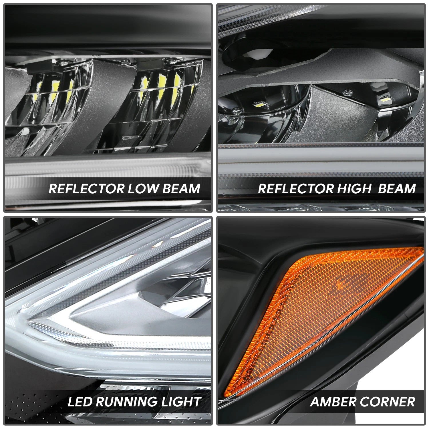 LED Headlight Assembly for Nissan Murano (2019–2021) - Left Side, Black Amber