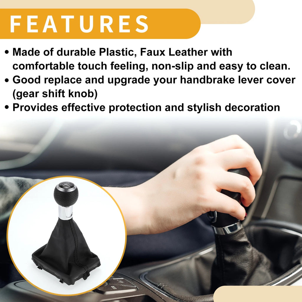 5 Speed Shift Knob with Boot Cover for Audi A3 (2008–2013)