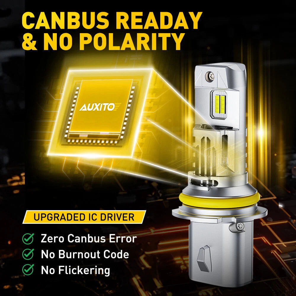 2X LED Headlight Bulbs for AUXITO 9007 HB5 (High/Low Beam)