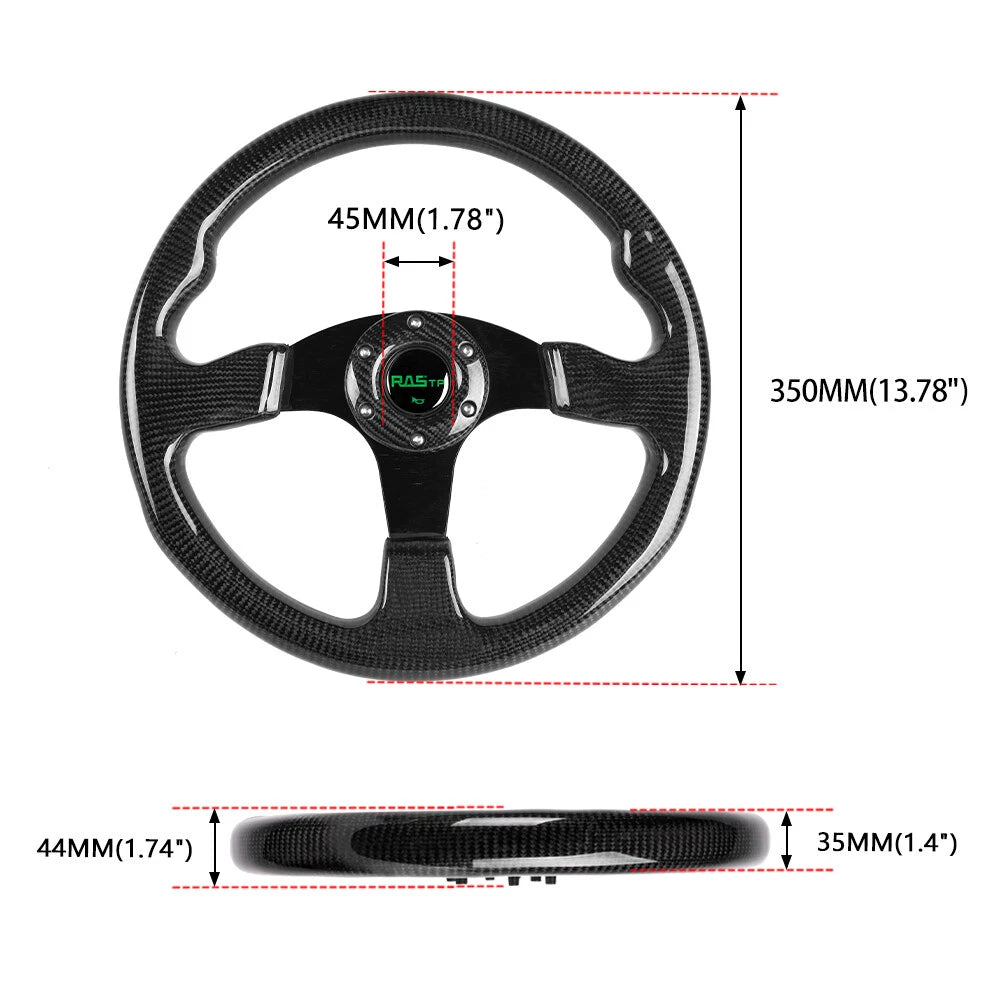 Carbon Fiber 13" 340mm Racing Steering Wheel