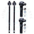 Set of 4 Tie Rod Ends for Buick Lucerne (2006–2011)