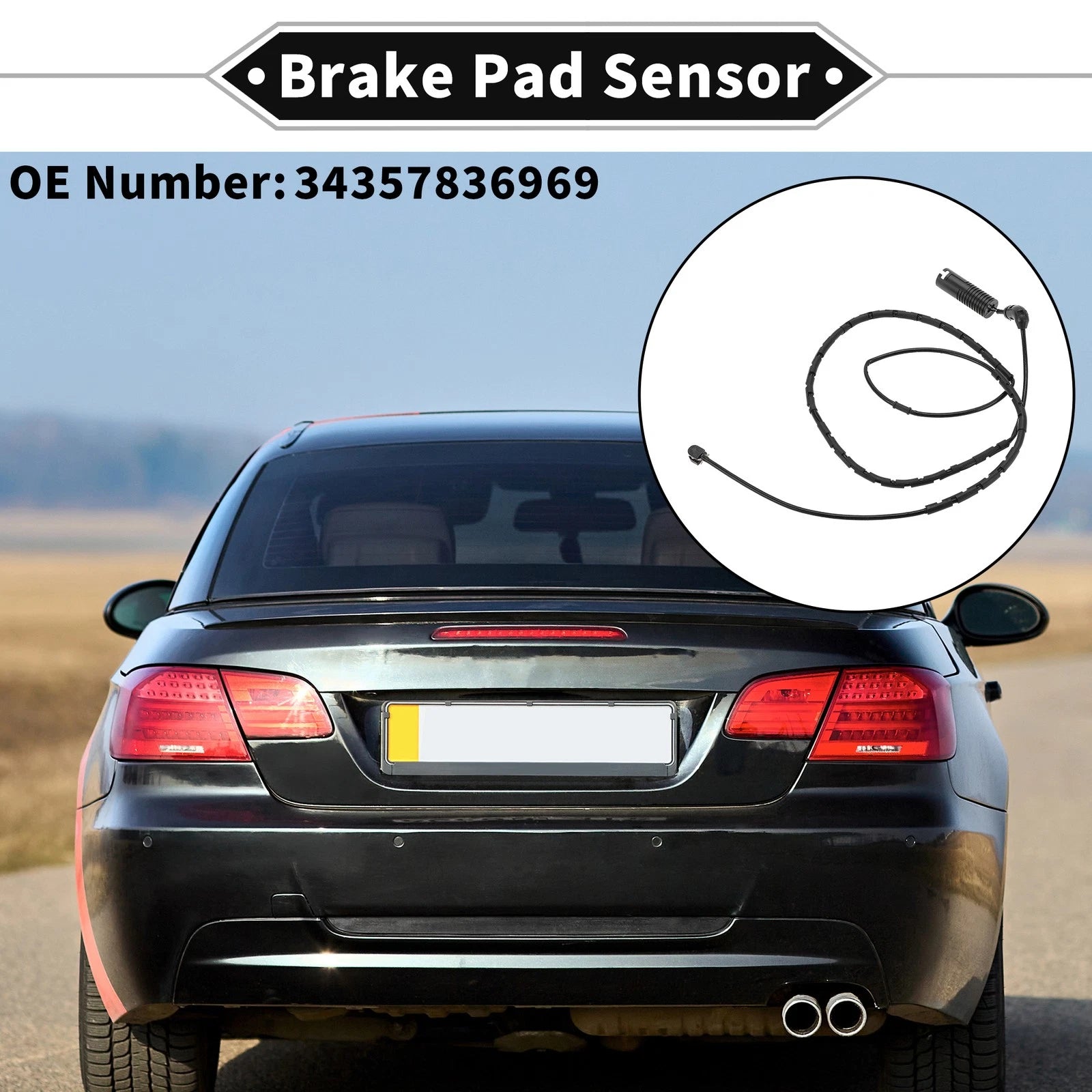 1pc Rear Brake Pad Wear Sensor for BMW Z4 E85 E86 (2002–2008) No.34357836969
