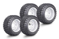 Set of 4 Golf Cart Tire Assembly 18X9-10 w/4x4" PCD ET-15.5 Silver Wheel