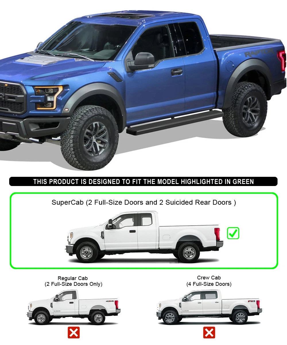 6in Stainless Steel Side Steps for Ford F150 Super Cab (2015–2026)