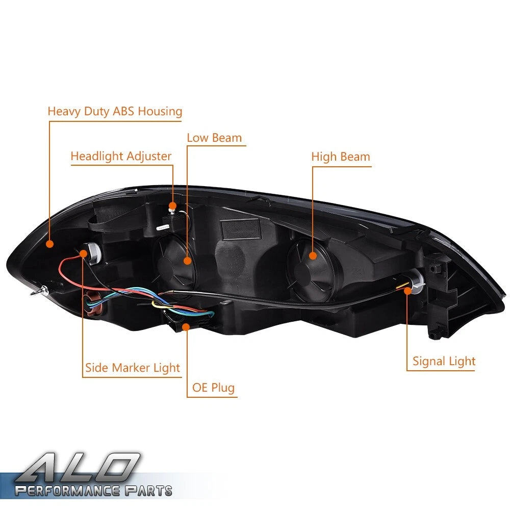 Amber Smoke Lens Headlights for Chevy Impala, Monte Carlo (2006–2013)