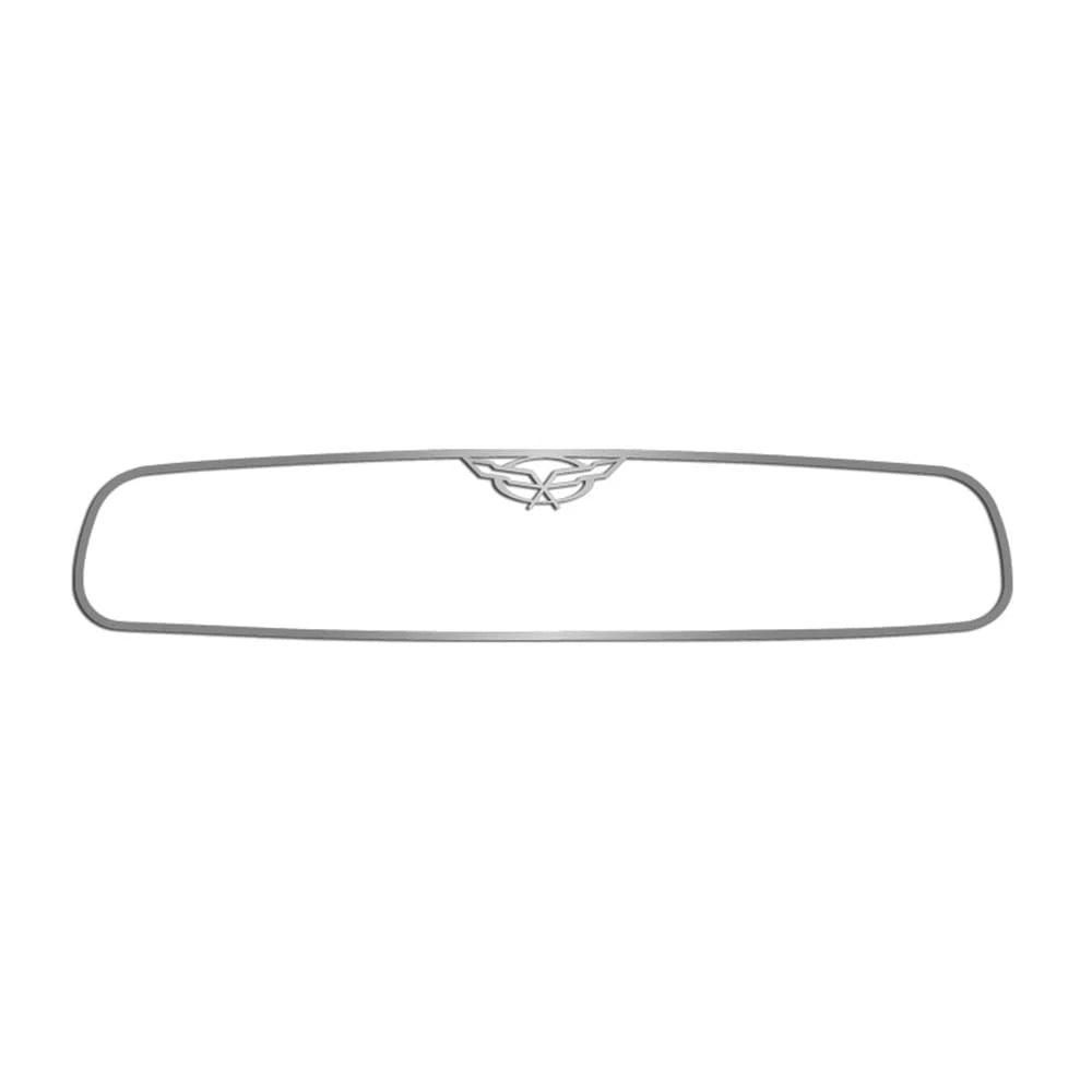 Polished Rear View Mirror Trim with Flags for 1997–2004 Corvette Auto-Dim