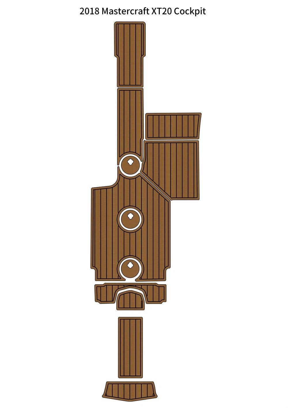 EVA Foam Cockpit Pad for Mastercraft XT20 (2018) - Faux Teak Deck Mat