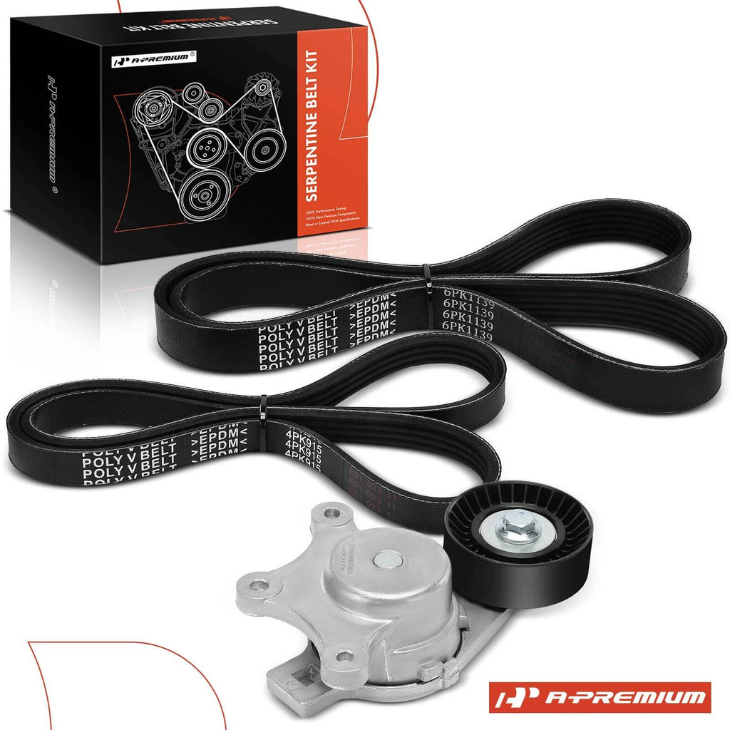 3X Serpentine Belt Drive Component Kit for Ford Edge, Lincoln MKX (2011–2014)