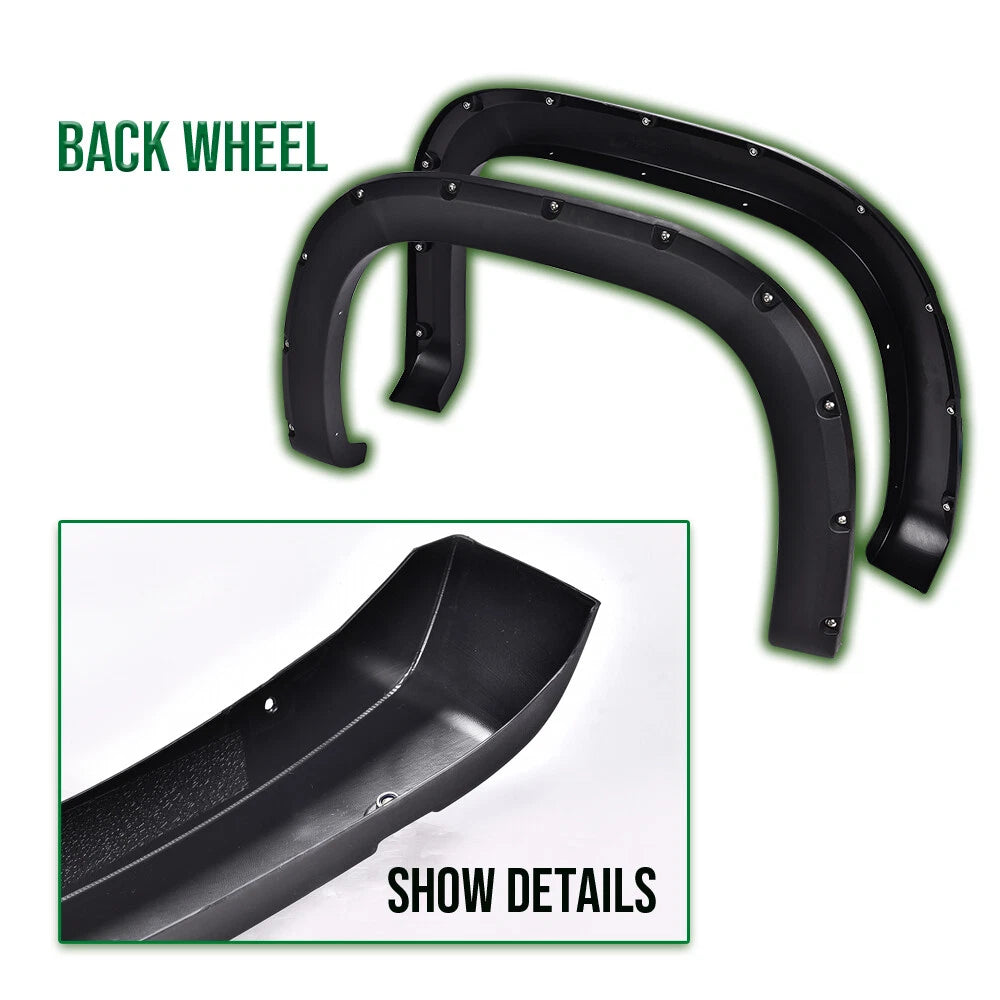 Pocket Rivet Textured Offroad Fender Flares for GMC Sierra (2007–2014)