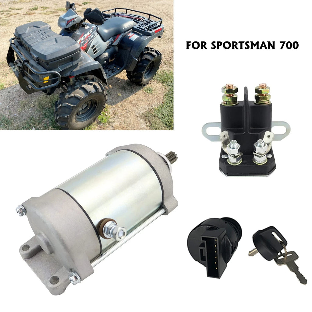 Starter for Polaris Sportsman 700 EFI (2005–2006) with Relay & Ignition Switch