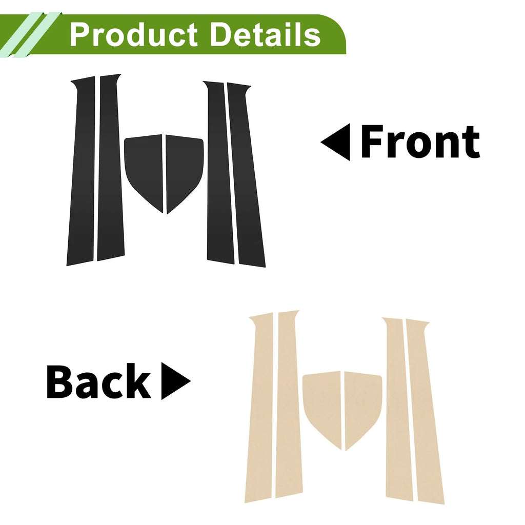 6 Pcs Pillar Window Trim for Chevy Aveo (2002–2006) Black