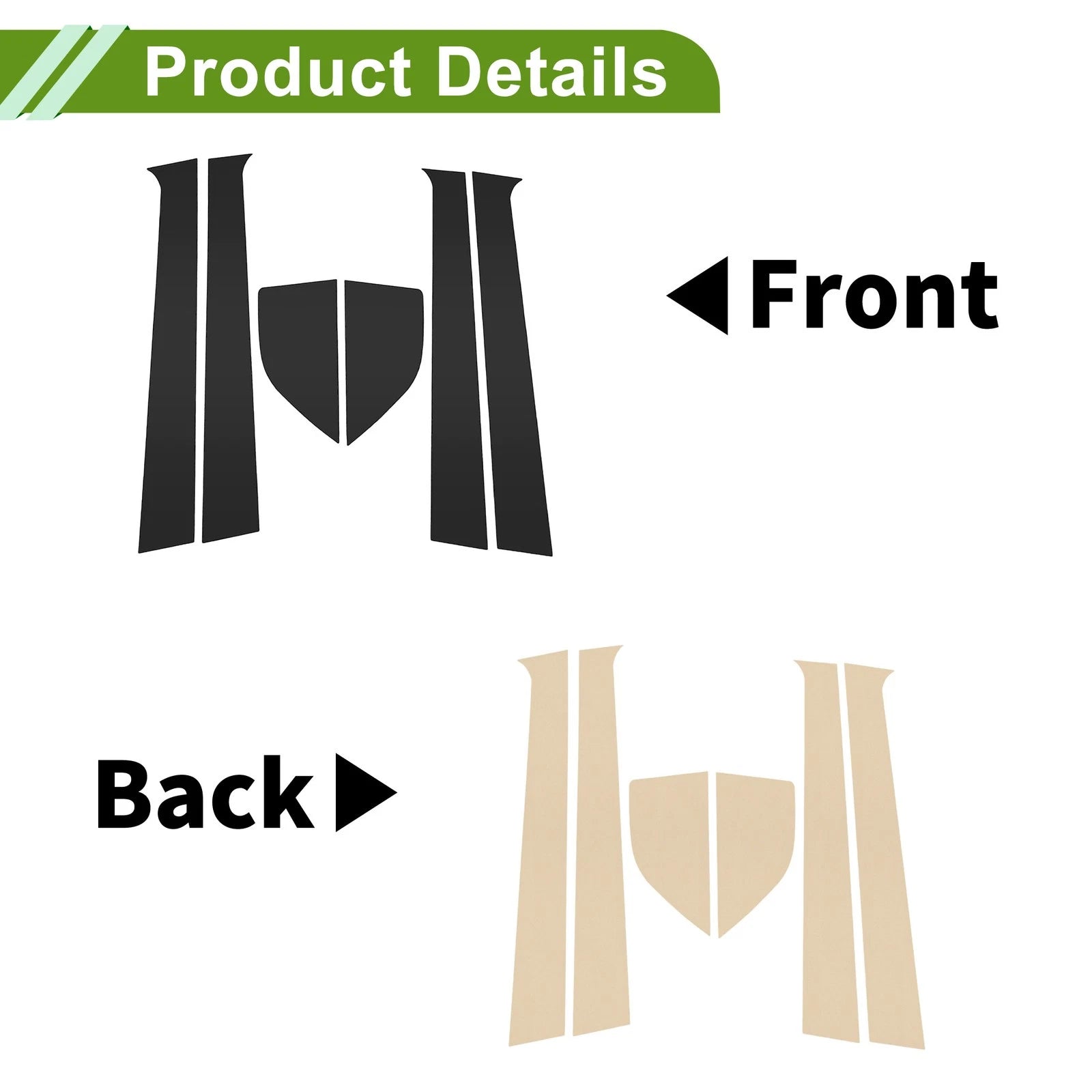 6 Pcs Pillar Window Trim for Chevy Aveo (2002–2006) Black