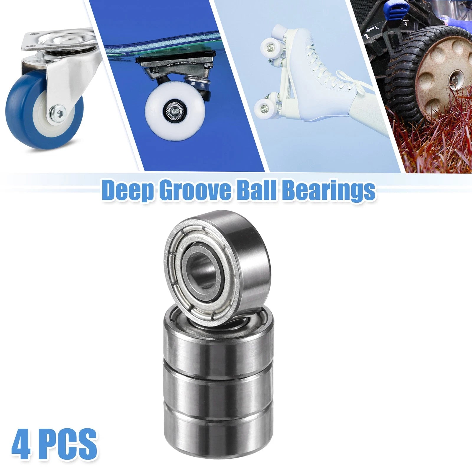 Set of 4 623ZZ 3x10x4mm Deep Groove Ball Bearings for Automotive Applications