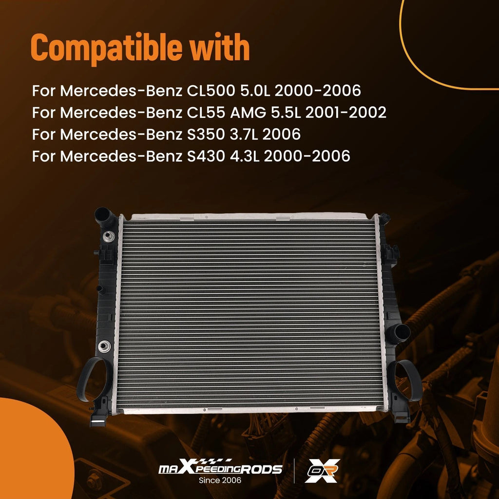 Aluminum Radiator for Mercedes CL500 S430 S500 (2000–2006) Crossflow