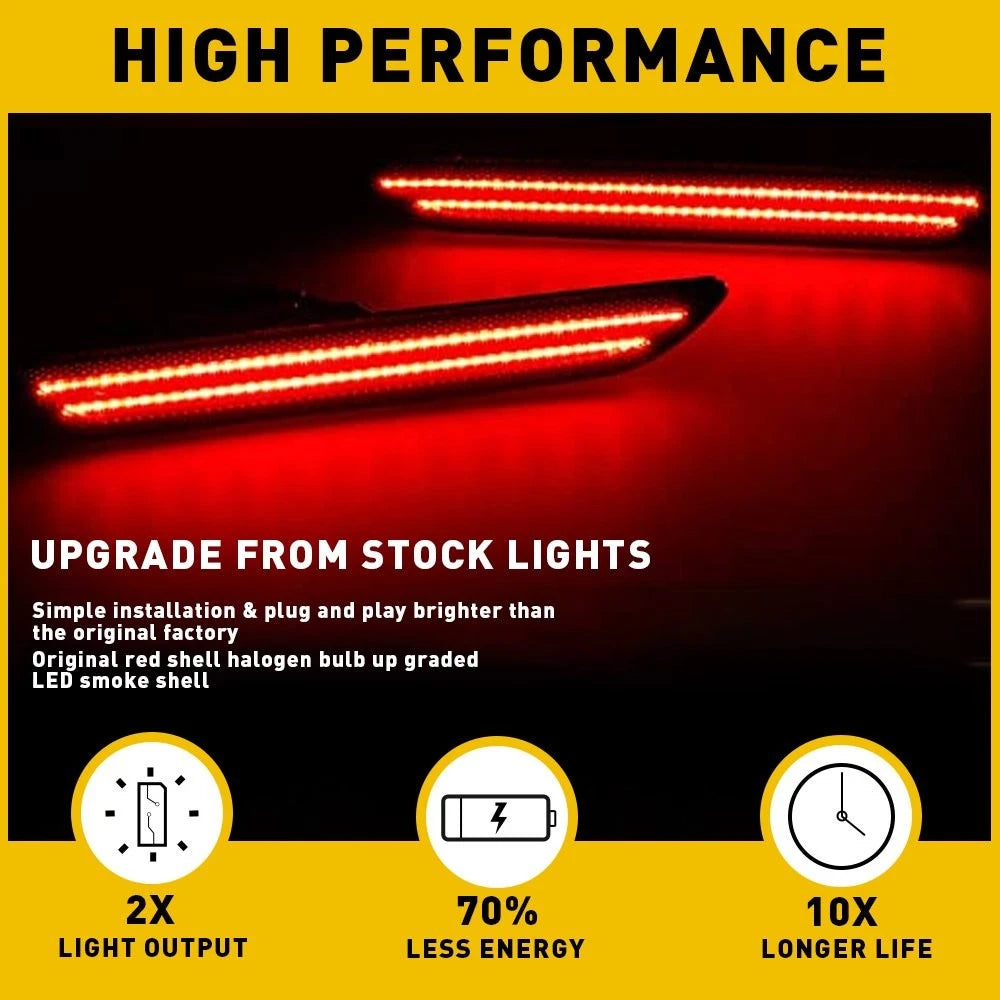 Smoked Lens LED Rear Bumper Side Marker Lights for Ford Mustang (2015–2022)