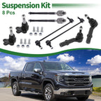 8 Pcs Suspension Kit for GMC  - Inner Outer Tie Rod Ends, Sway Bar Link, Ball Joint