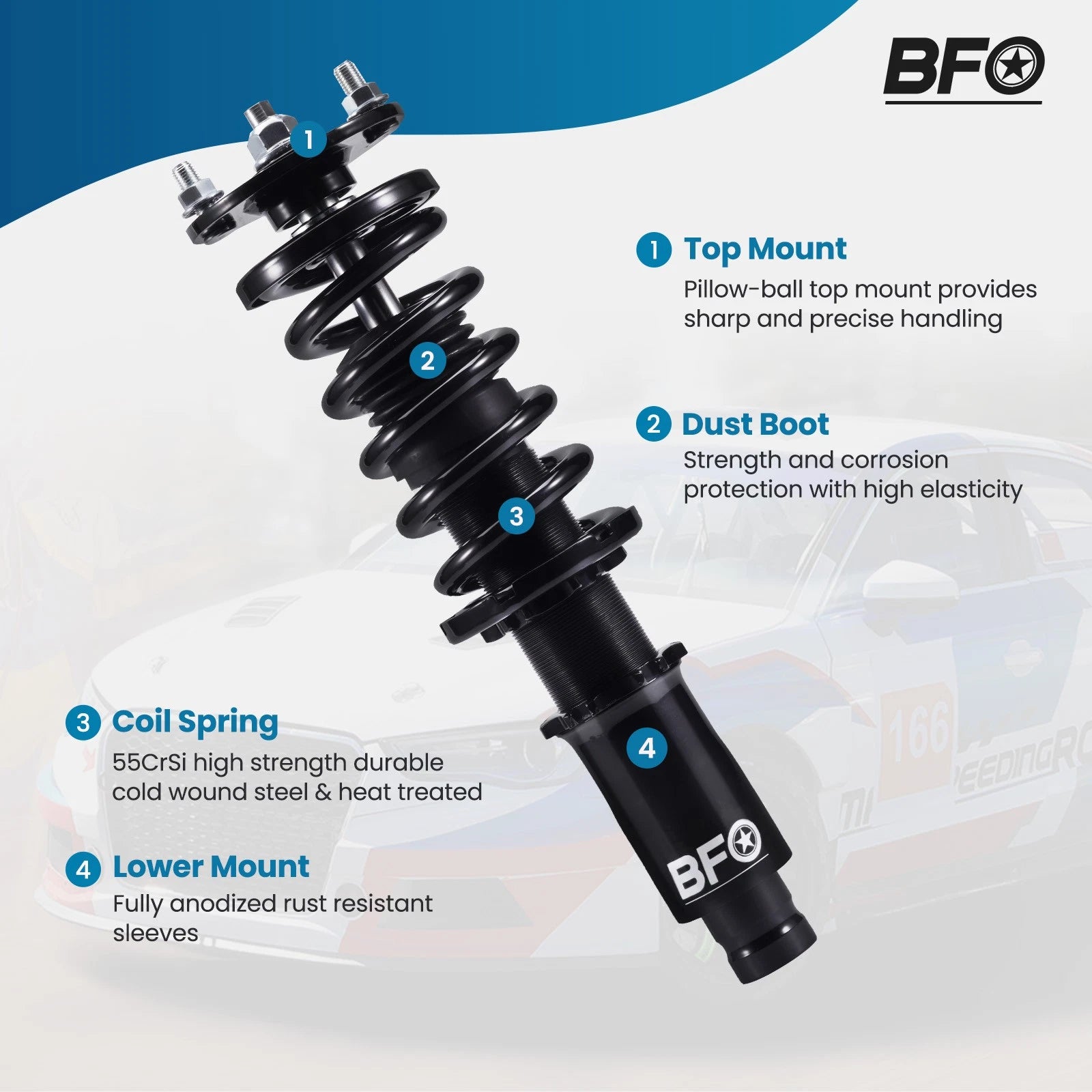 Coilover Suspension Kits for Honda Civic (1992-1995) Adjustable Height