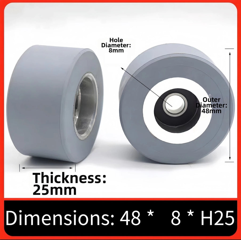 Rubber Edge Banding Press Wheel 48x8x25mm with Sealed Bearing