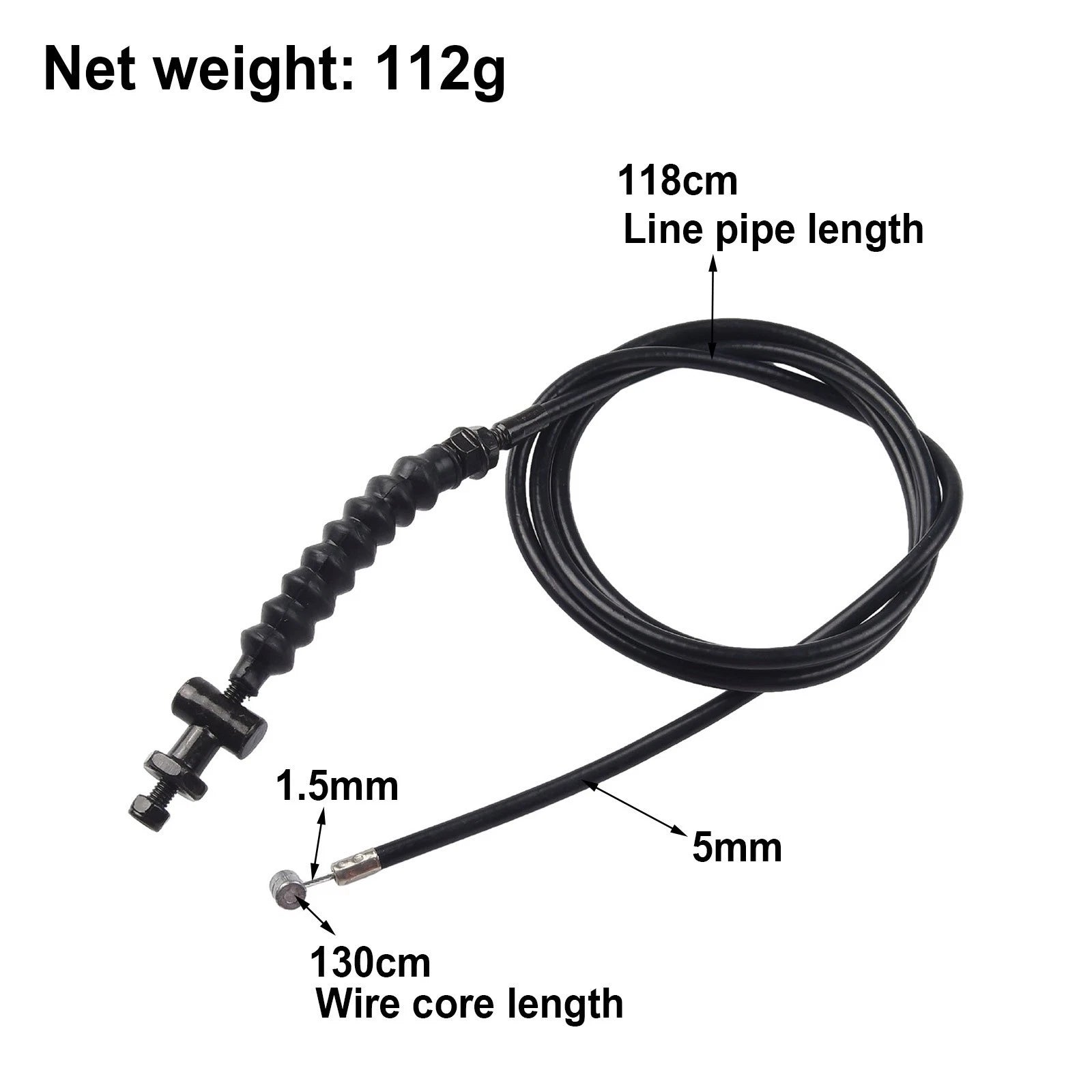 Brake Cable Brake Line Set for Electric Scooter (Steel, Black)