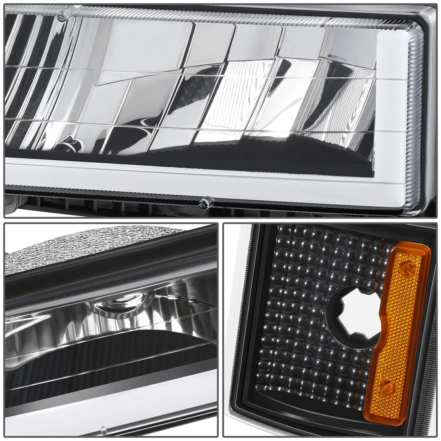 LED Headlight + Signal + Amber Corner Lamp for GMC C/K 1500-3500 (1994–2000)