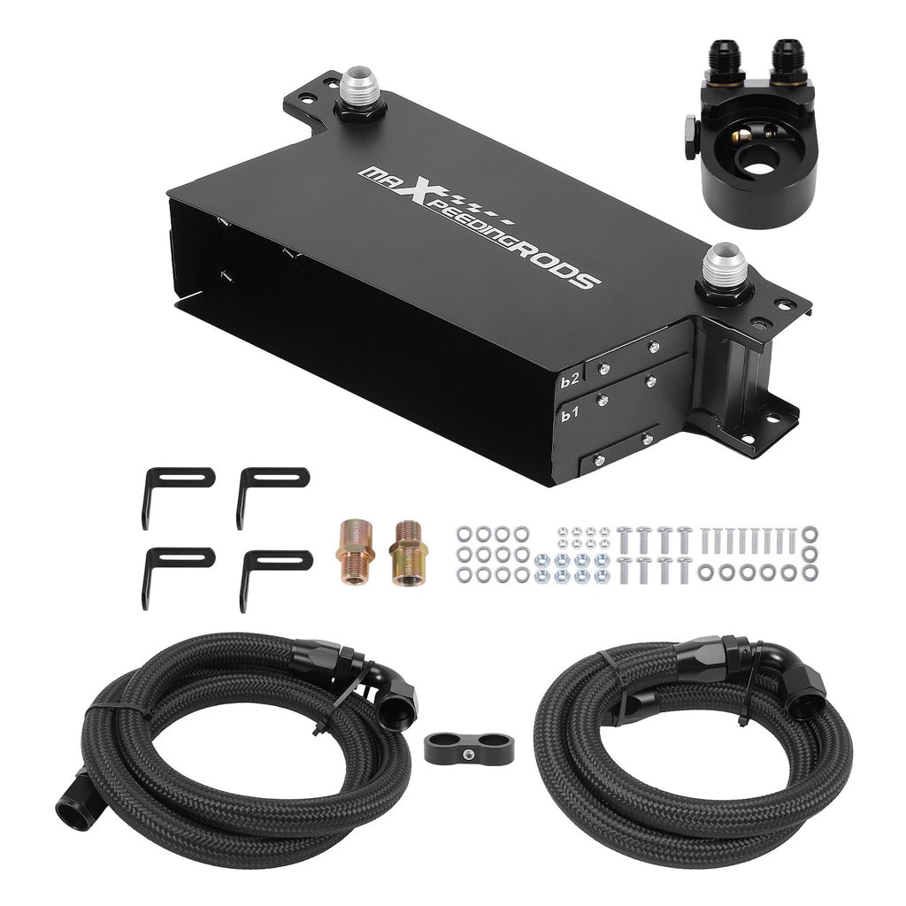 10 Row Aluminum Transmission Oil Cooler Kit Universal AN10