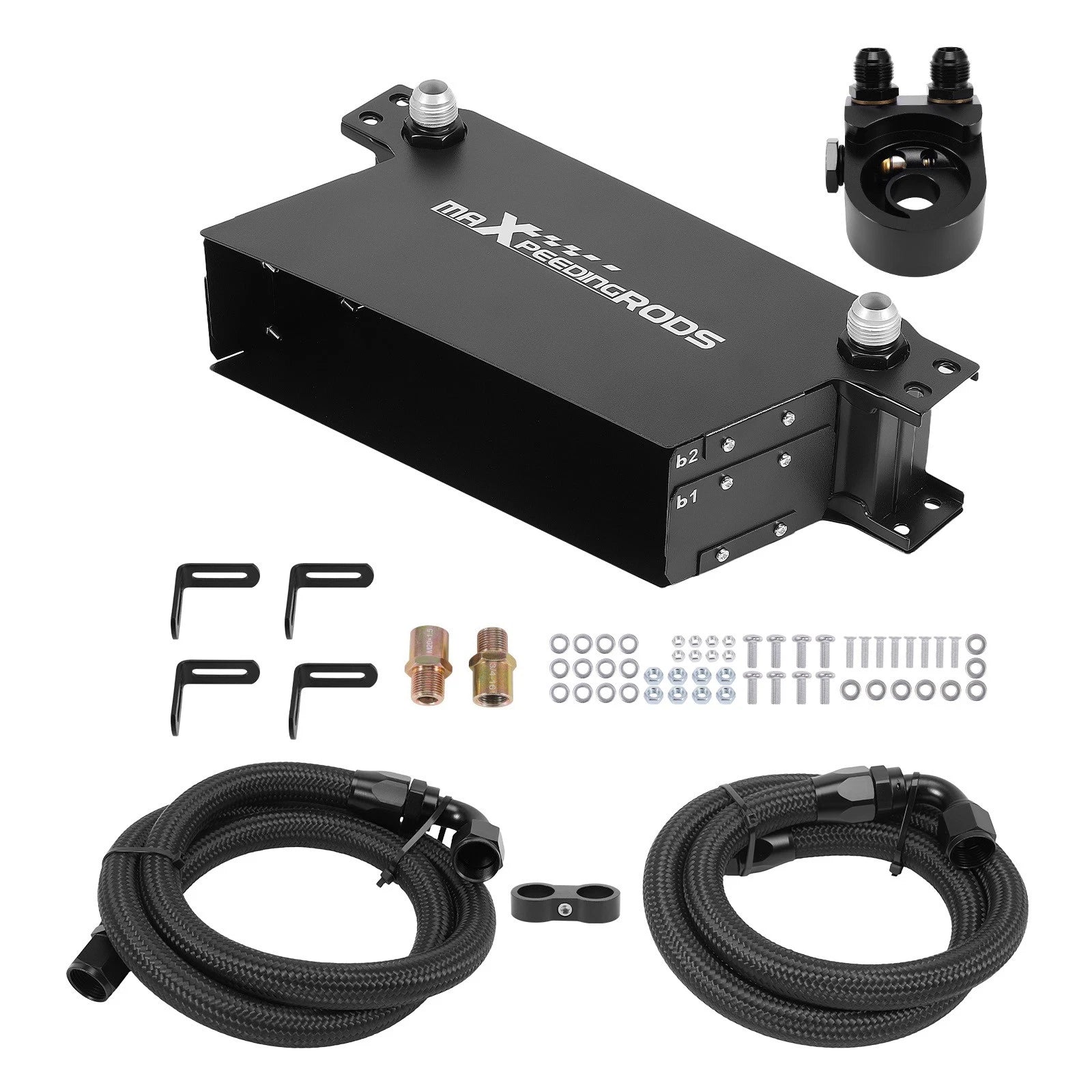 10 Row Aluminum Transmission Oil Cooler Kit Universal AN10