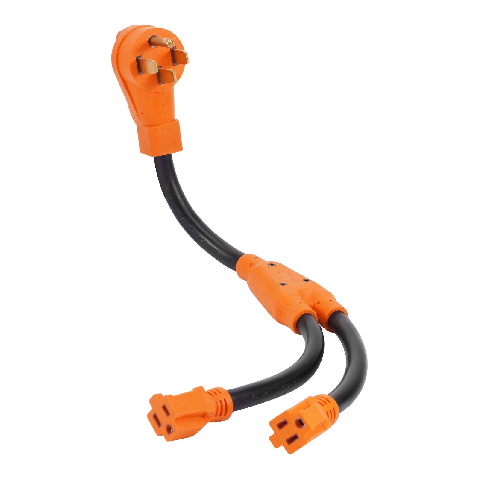 Ergonomic Handle 50A Plug to Dual 15A Receptacle Cord (30 Inches)