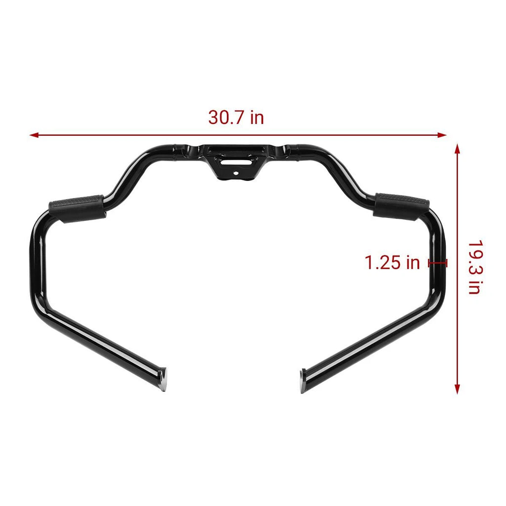 Mustache Engine Guard Crash Bar for Harley Softail Fat Boy (2018–2024) Black