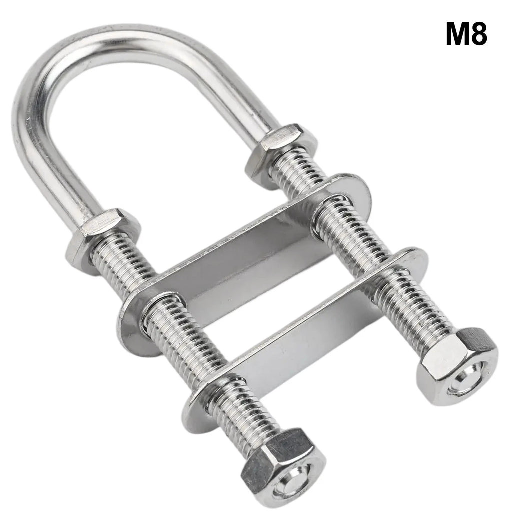 M8 Stainless Steel Boat Stern Bow Eye Tie Down U Bolt with Hardware Kit
