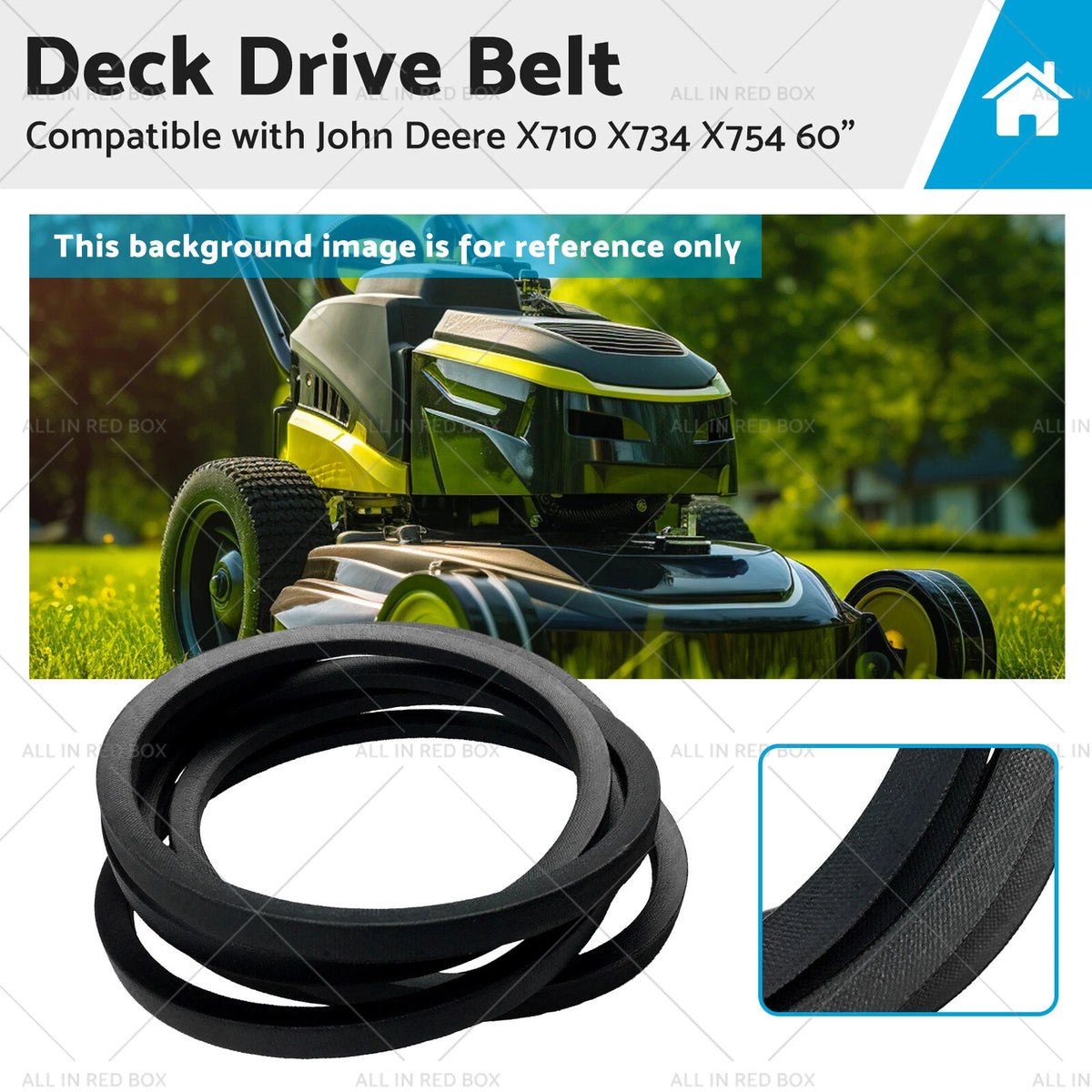 M163993 Deck Drive Belt for John Deere X710 X734 X754 (60")
