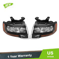 Headlight Assembly Set for Ford Expedition (2015–2017) Left & Right Halogen Black
