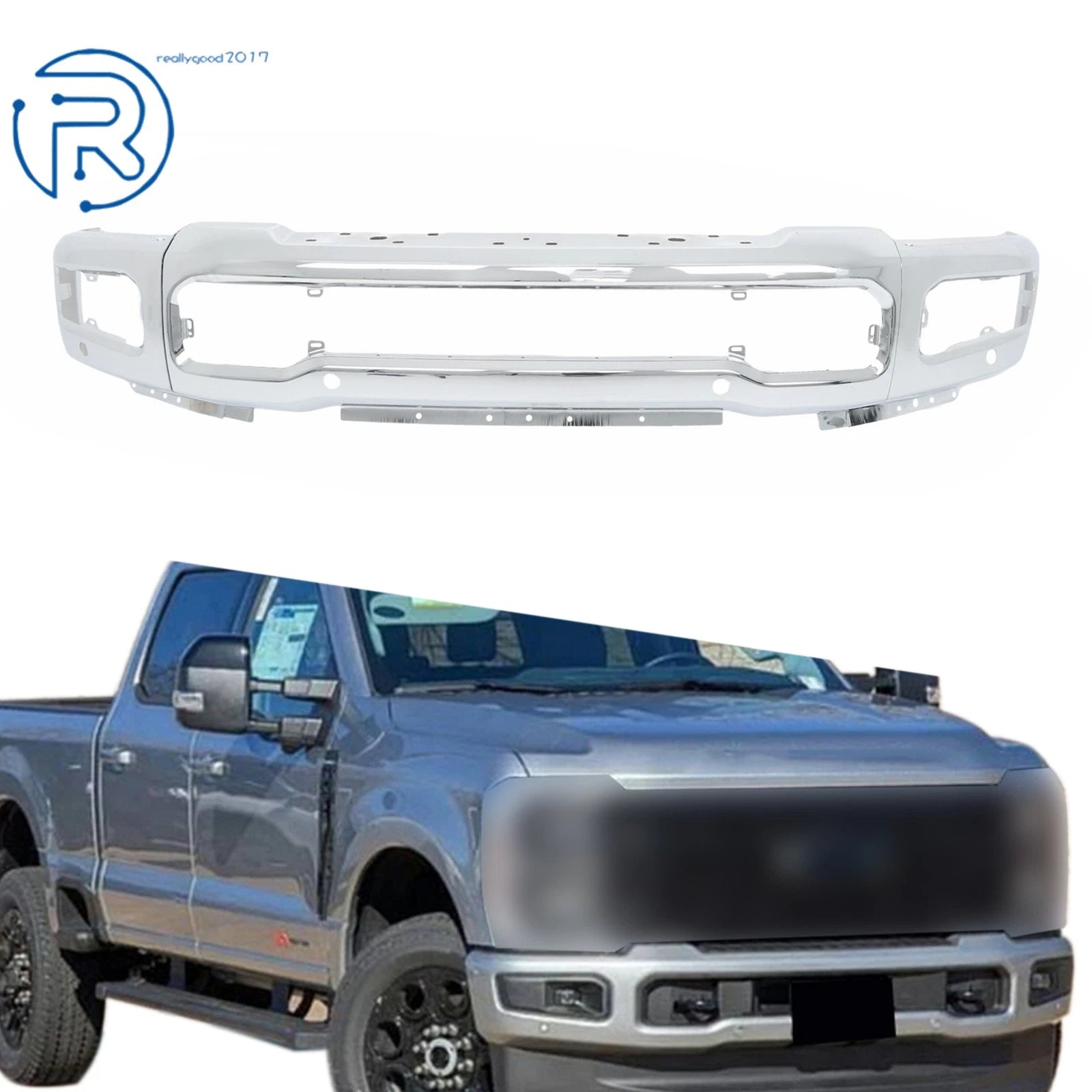Chrome Front Bumper Face Bar for Ford F250 F350 (2023–2025)
