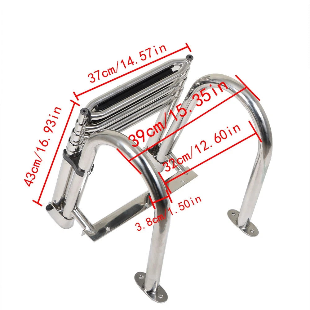 Set of 4 Stainless Steel Telescoping Boat Ladders