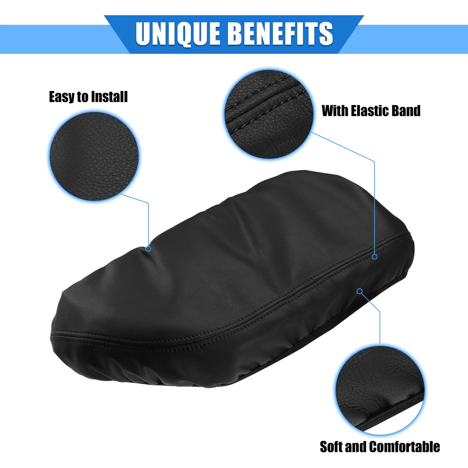 Center Console Pad for Toyota Camry (2018–2022) - Black Faux Leather