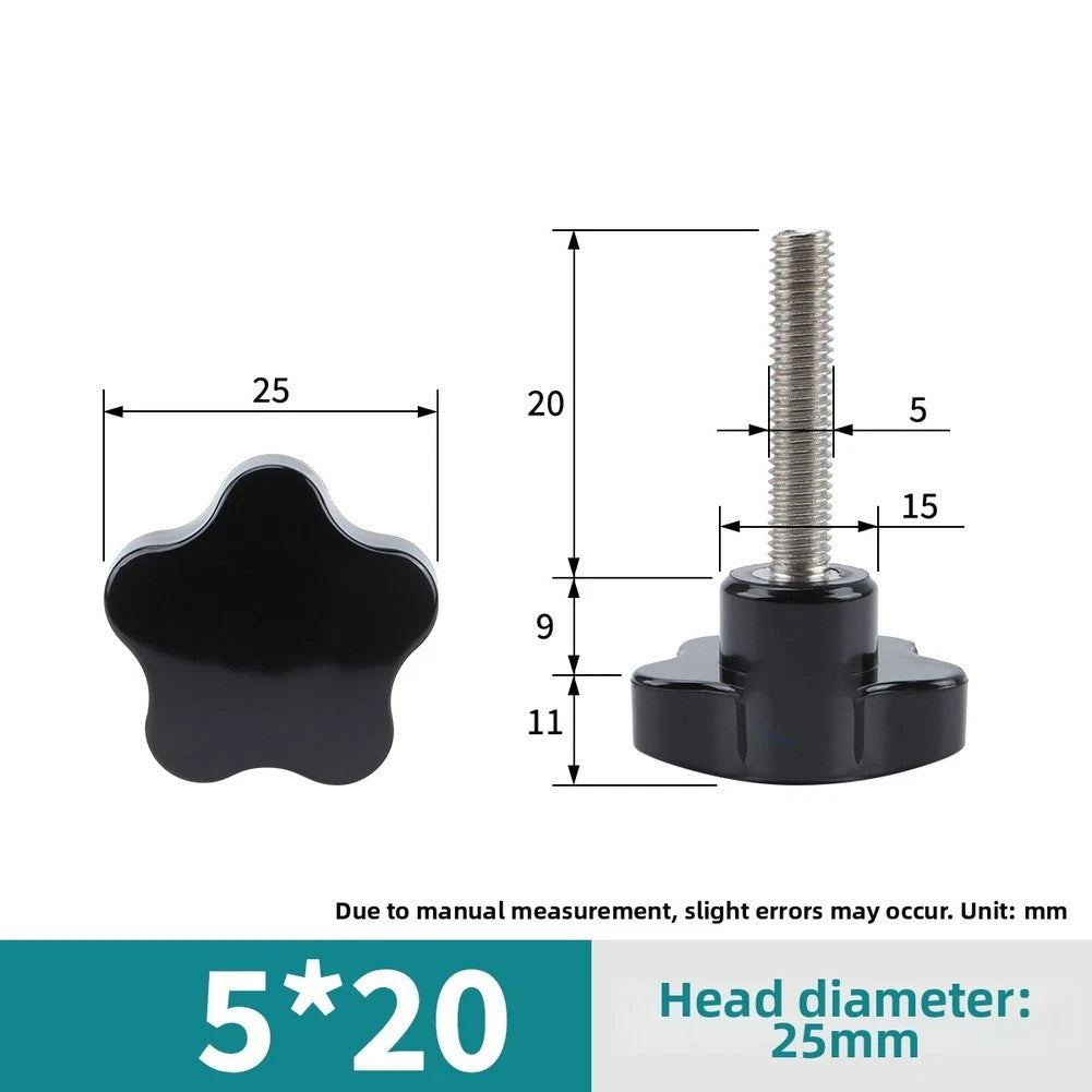 M5 Thread Clamping Knob for Five Star Head Thumb Screw (25x5x45mm)