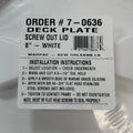 Set of 2 Marine White Screw Out Deck Plate Lid 8" - Marpac 7-0636